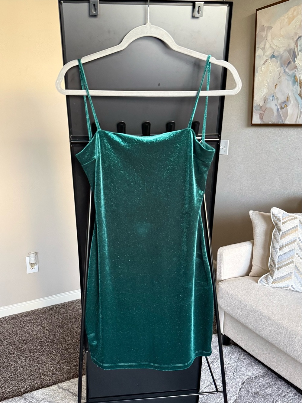 Inspired Hearts Emerald Green Velvet Mini Slip Dress
